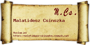 Malatidesz Csinszka névjegykártya